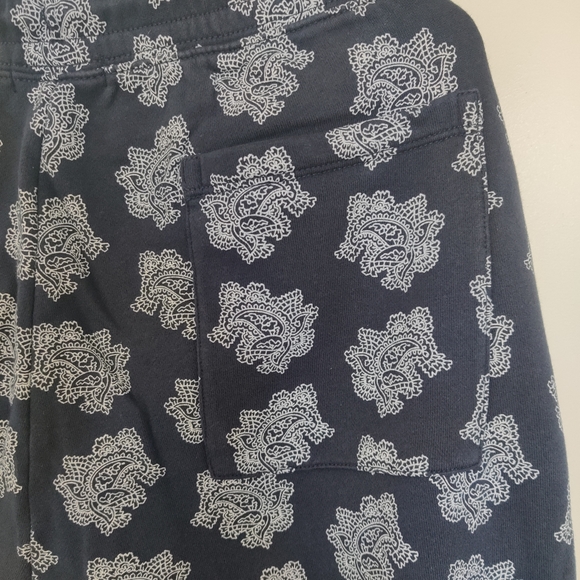 J. Crew University Terry Drawstring Sweatpants in Paisley Bunch Navy Blue - Picture 7 of 7